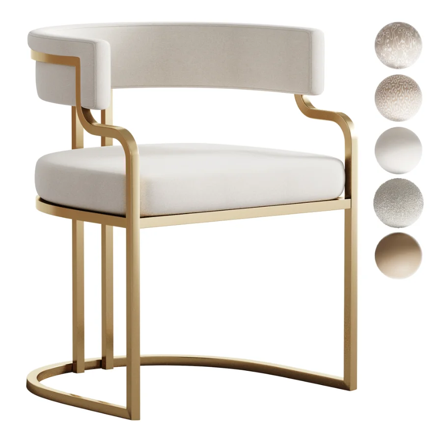 Faux Leather Dining Chairs Glam Style Open Back Armless Chair - Image 1