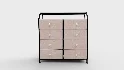 Dresser for Bedroom with Shelves Faux Leather - Thumbnail 6