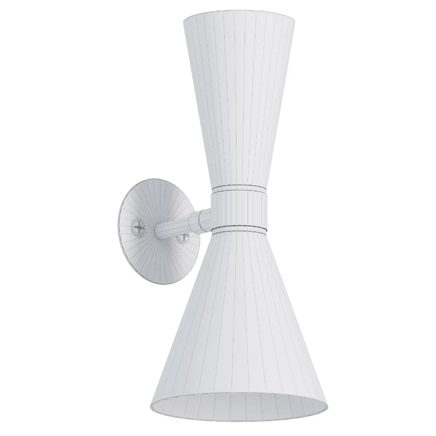 Cairo Mid Century Double Cone Brass Wall Light - Image 2