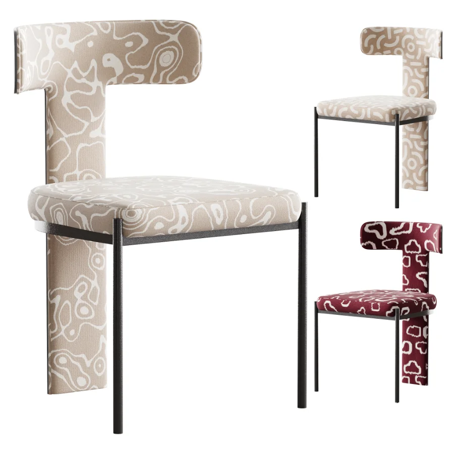 Contemporary Armless Chair with Padded Upholstery - Image 1