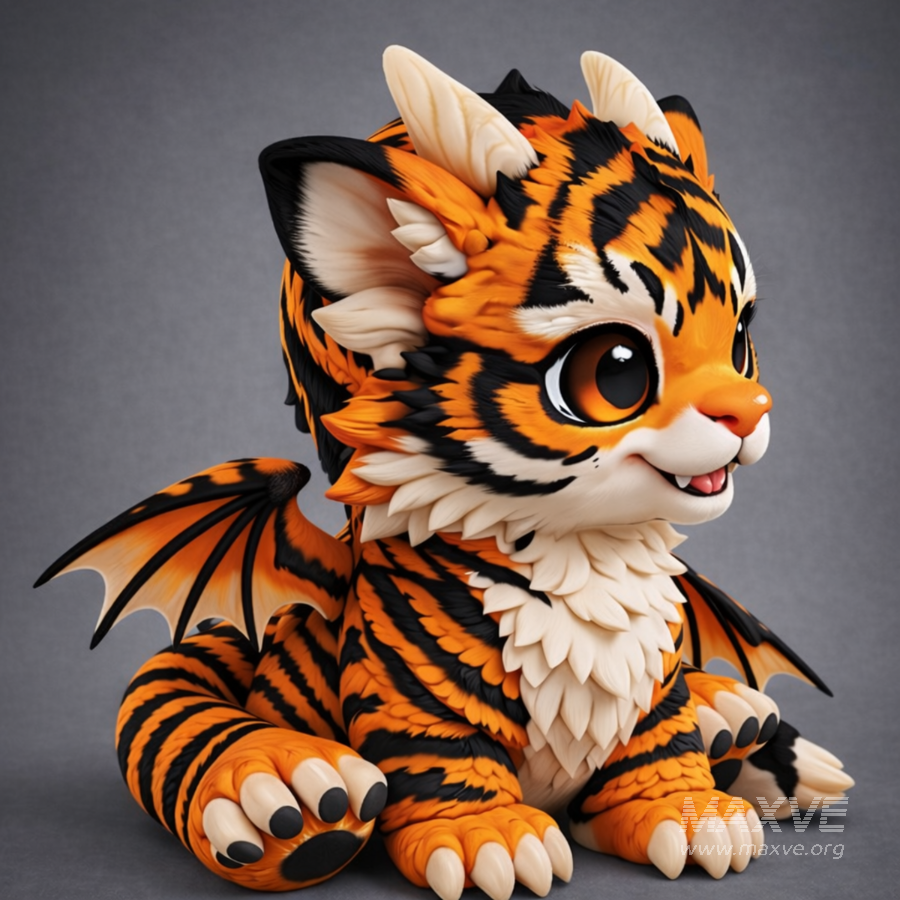 Cute Baby Tiger Dragon - Image 1
