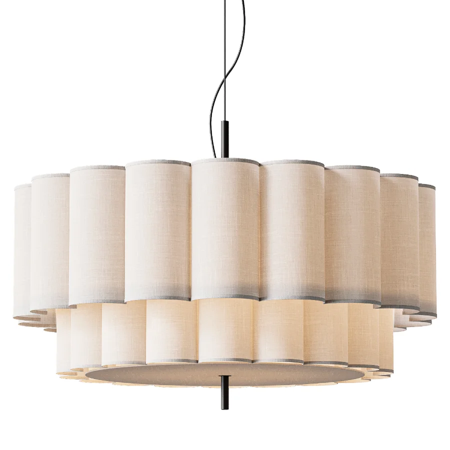 Japanese Natural Fabric Wabi Sabi Chandelier - Image 3