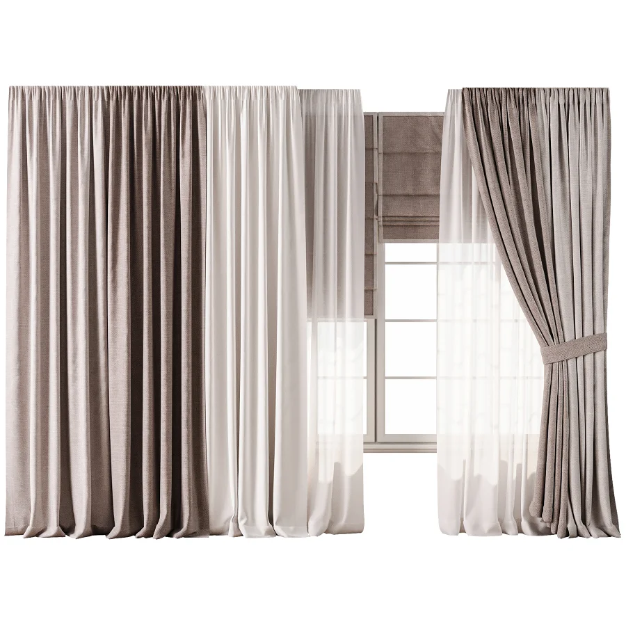 Curtain with tulle 97 - Image 1