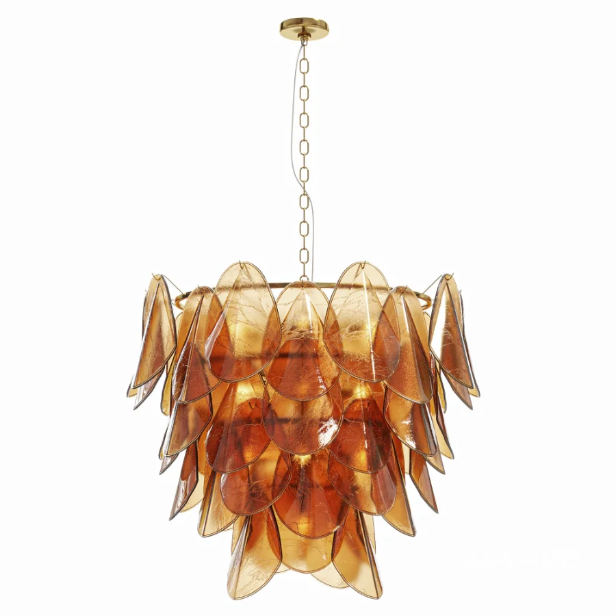 Magnolia Smoke White Glass Chandelier - Image 3