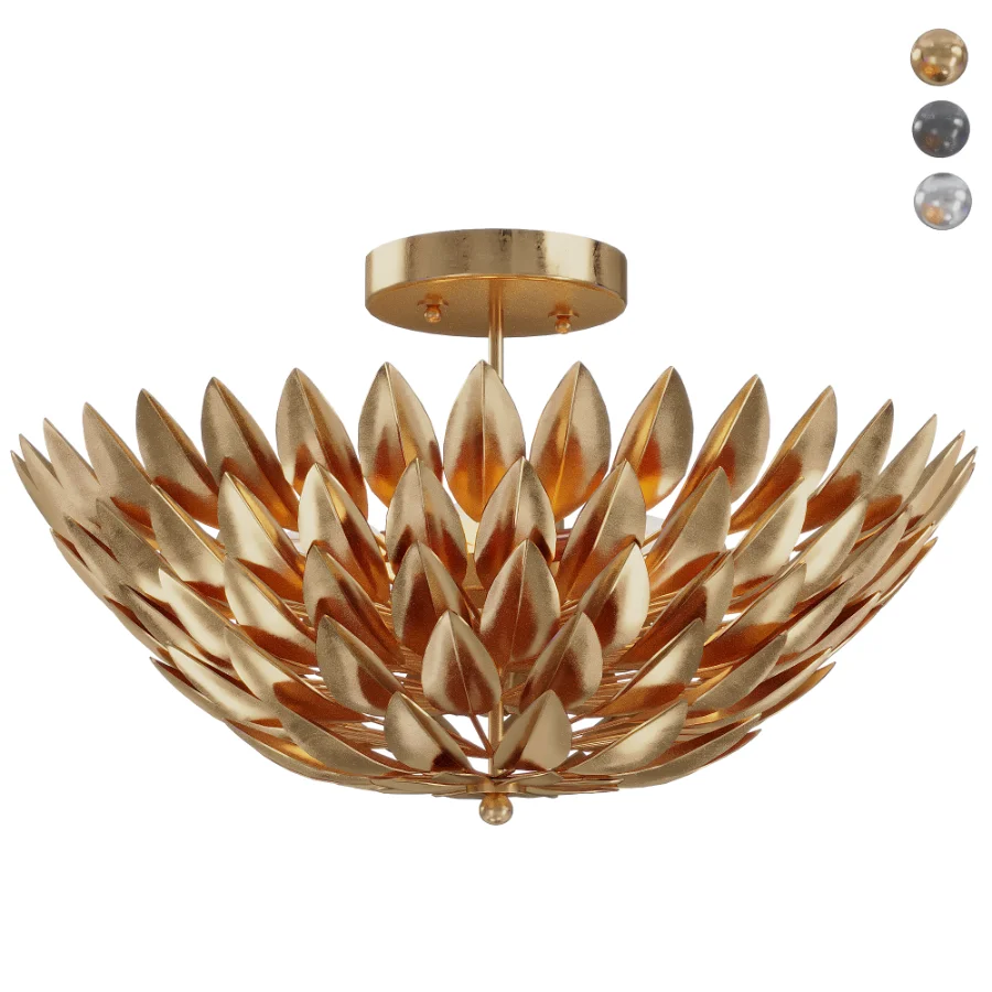 Olive Leaf Semi-Flush Ceiling Light - Image 3