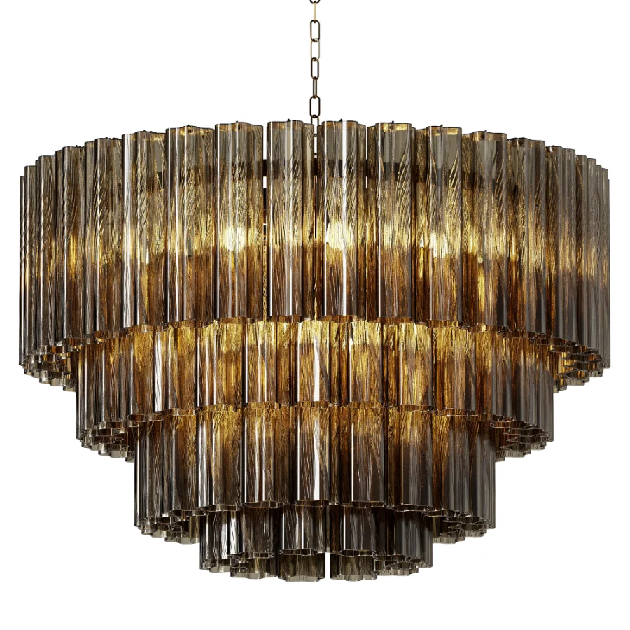 Murano Glass Cylinder Chandelier Fumato EL152 - Image 1