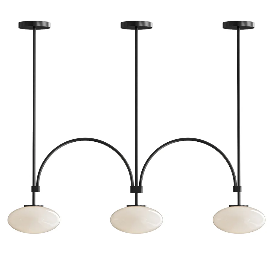 Milo Linear Brass Glass Pendant Lamp - Image 1