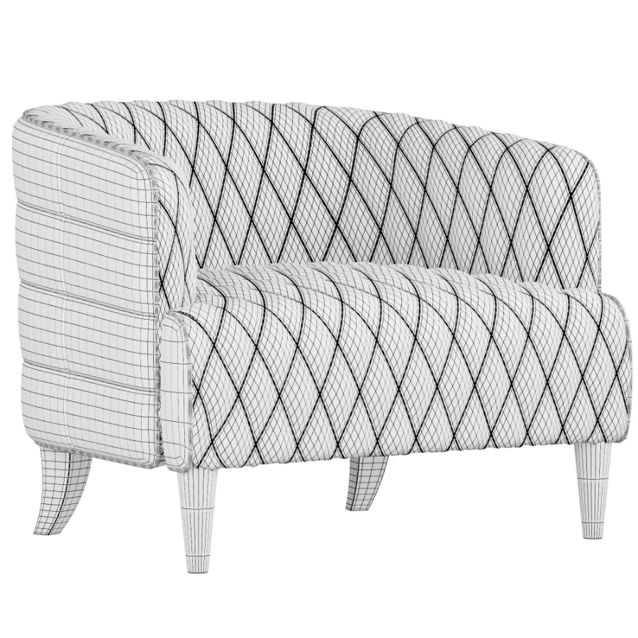 Magdelan brown tufted leather armchair - Image 1