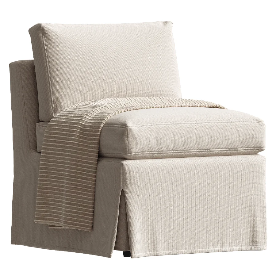 Fable Slipcover Dining Slipper Chair Beige - Image 3