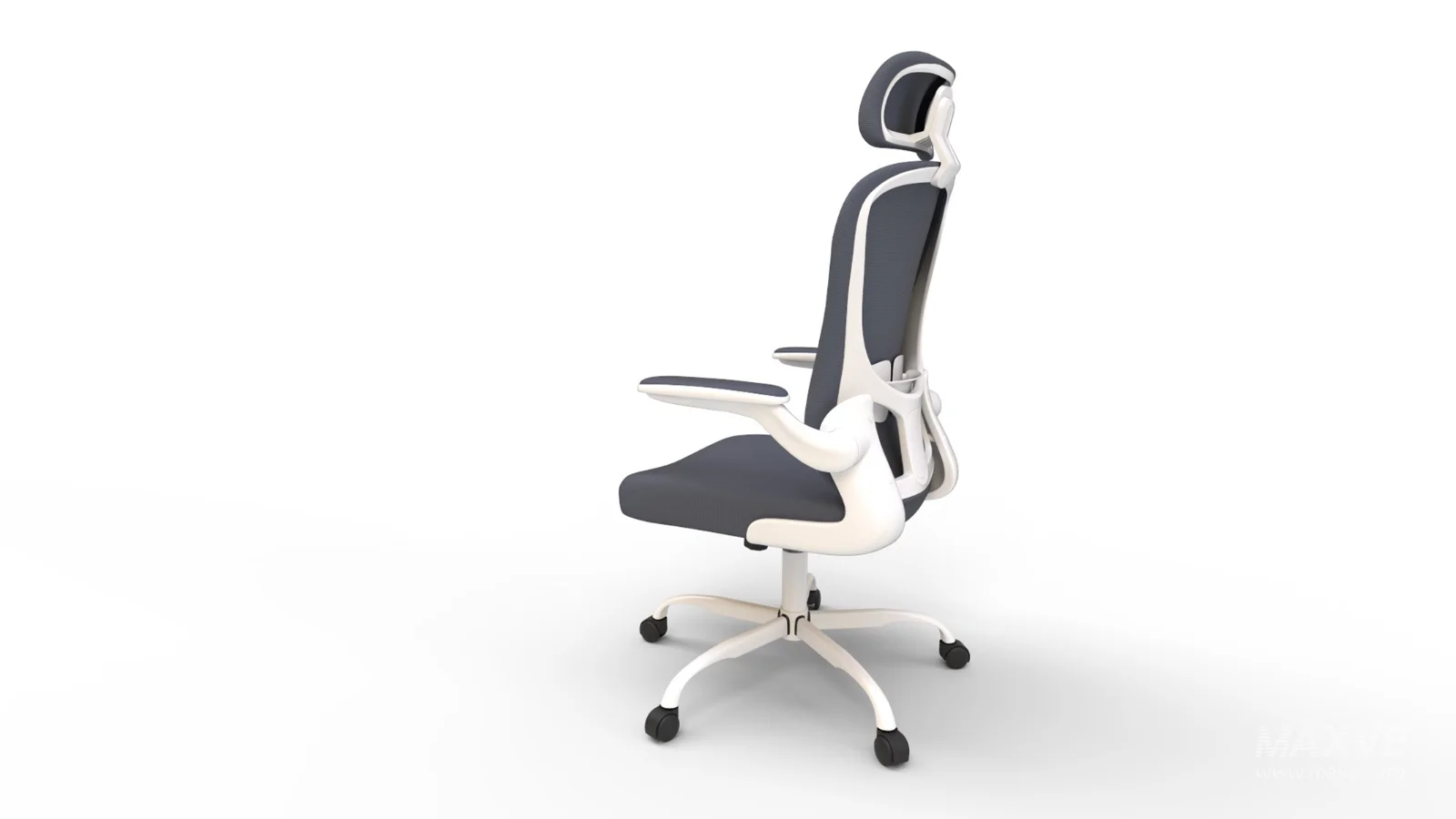 aveza office medium back chair mesh and fabric-dark grey - Image 4