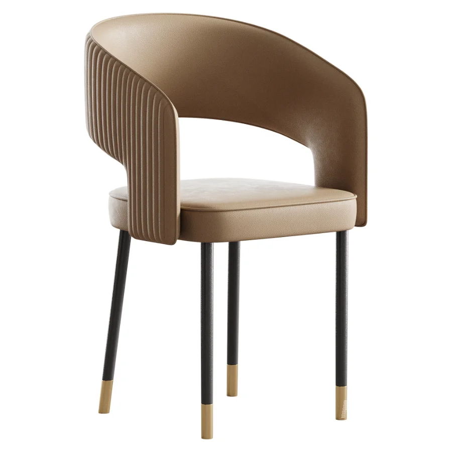 Casual Ventilated Back Arm Chair with Upholstered Armrest - Image 6