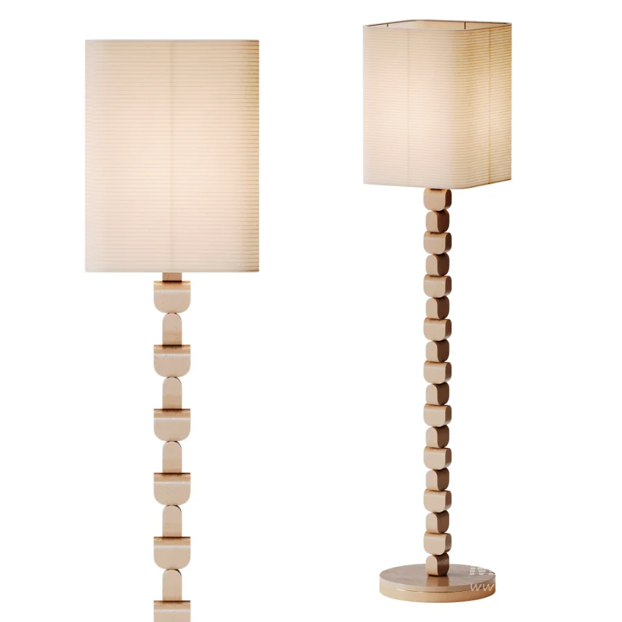 Vintage Wooden Floor Lamp - Image 3