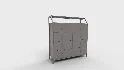 Dresser for Bedroom with Shelves Faux Leather - Thumbnail 4