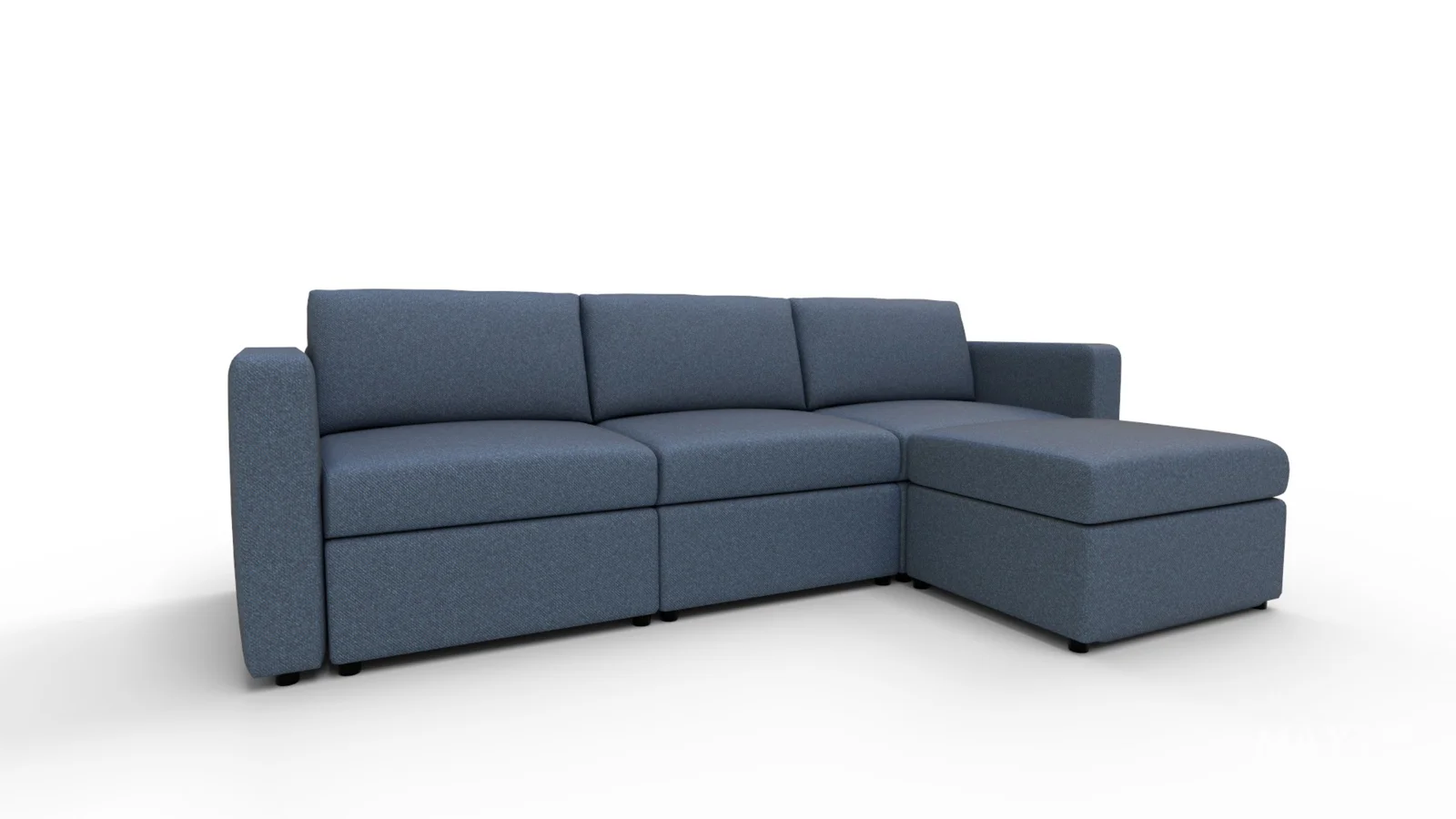 Sectional with Narrow Arm and Storage Ottoman - Image 1