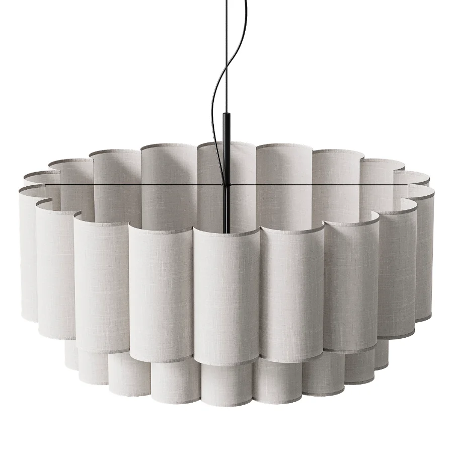 Japanese Natural Fabric Wabi Sabi Chandelier - Image 5