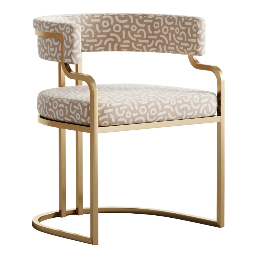 Faux Leather Dining Chairs Glam Style Open Back Armless Chair - Image 3