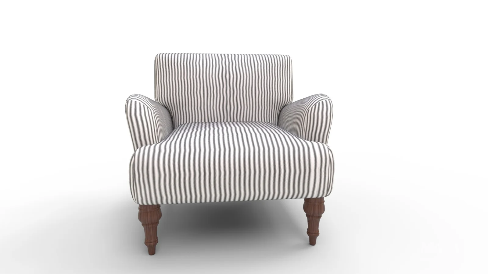 Traditional Accent Chair Denim Linen - Image 2