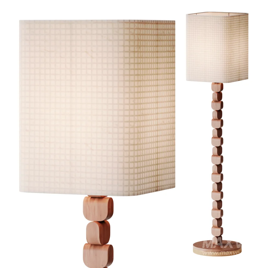 Vintage Wooden Floor Lamp - Image 2