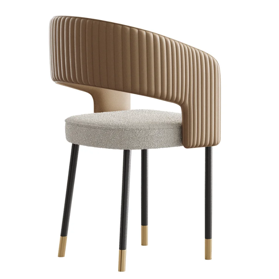Casual Ventilated Back Arm Chair with Upholstered Armrest - Image 4