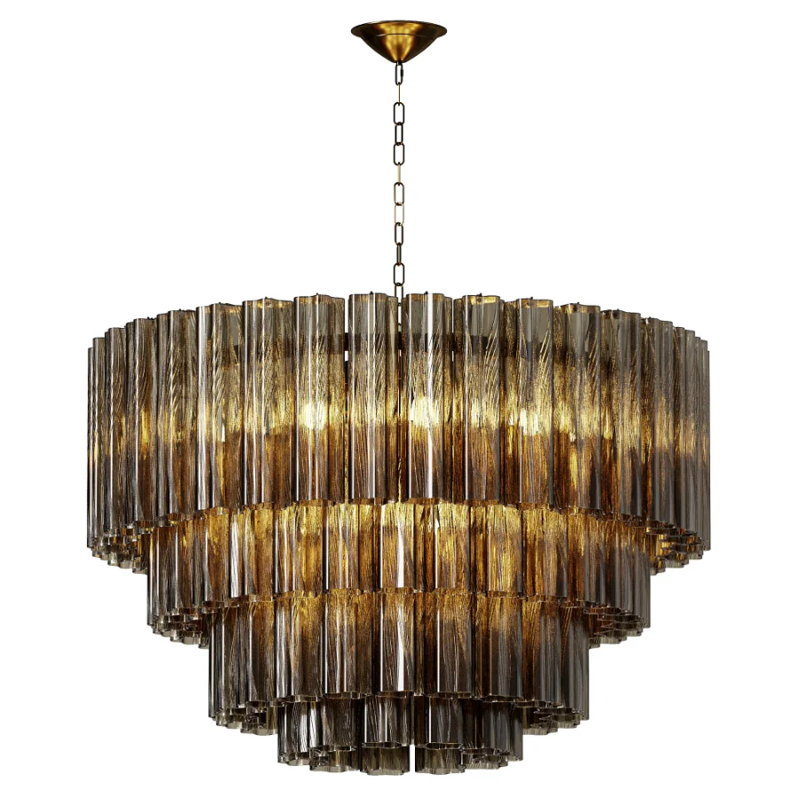 Murano Glass Cylinder Chandelier Fumato EL152 - Image 2