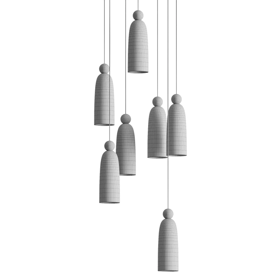 Figure Alabaster Pendant Lamp 7 heads - Image 3