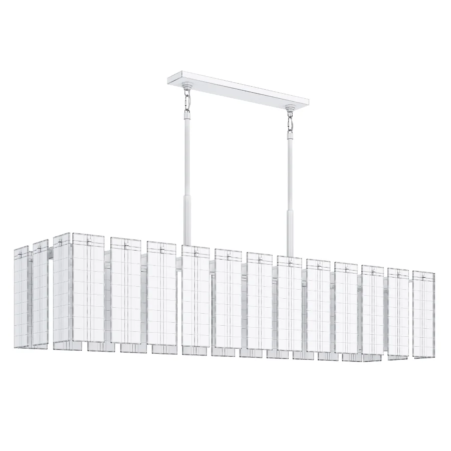 Calamette Modern Glass Rectangular Chandelier - Image 1