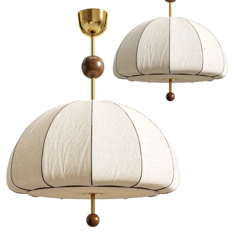 Vintage Floral Pattern Fabric Dome Pendant Light - Image 4
