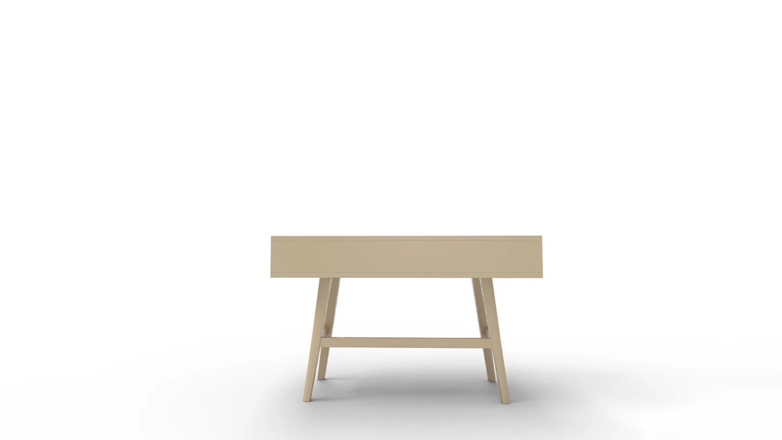 Two Drawer Cane Desk in Brown Wood - Image 6