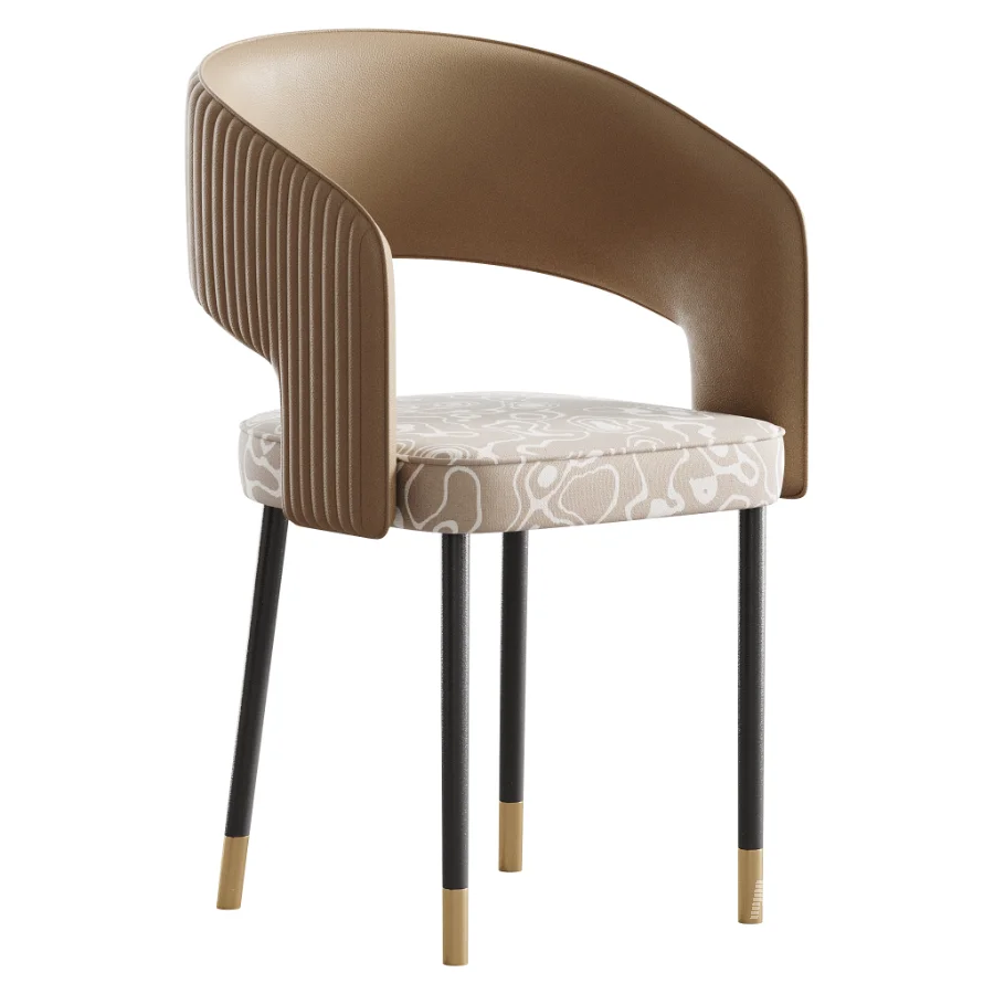 Casual Ventilated Back Arm Chair with Upholstered Armrest - Image 3