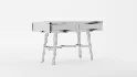 Two Drawer Cane Desk in Brown Wood - Thumbnail 10