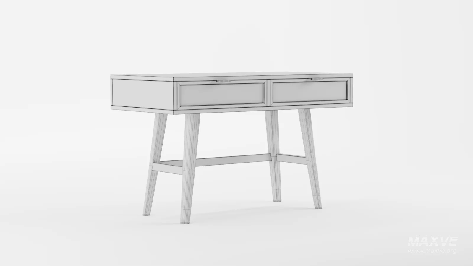 Two Drawer Cane Desk in Brown Wood - Image 10