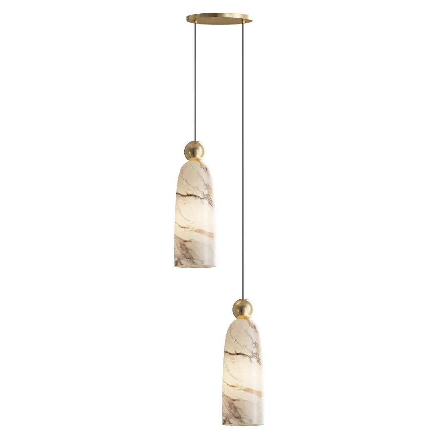 Figure Alabaster Pendant Lamp 2 heads - Image 2