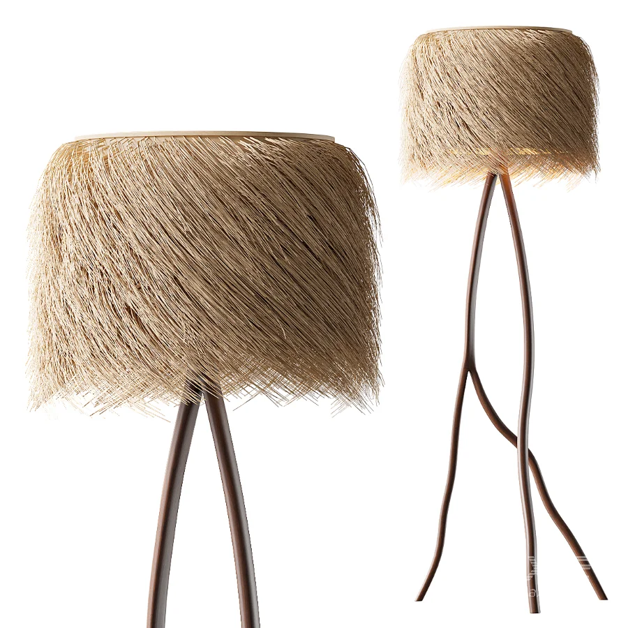 Japandi Fringe Floor Lamp - Image 1