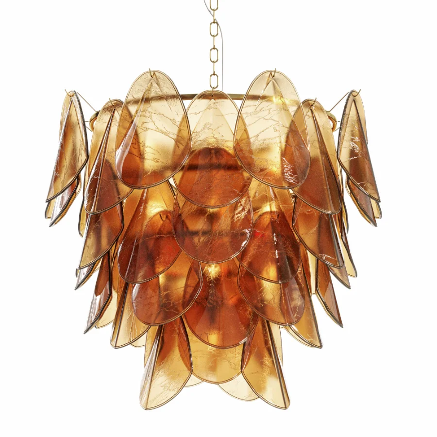Magnolia Smoke White Glass Chandelier - Image 4