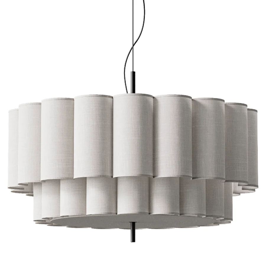 Japanese Natural Fabric Wabi Sabi Chandelier - Image 4