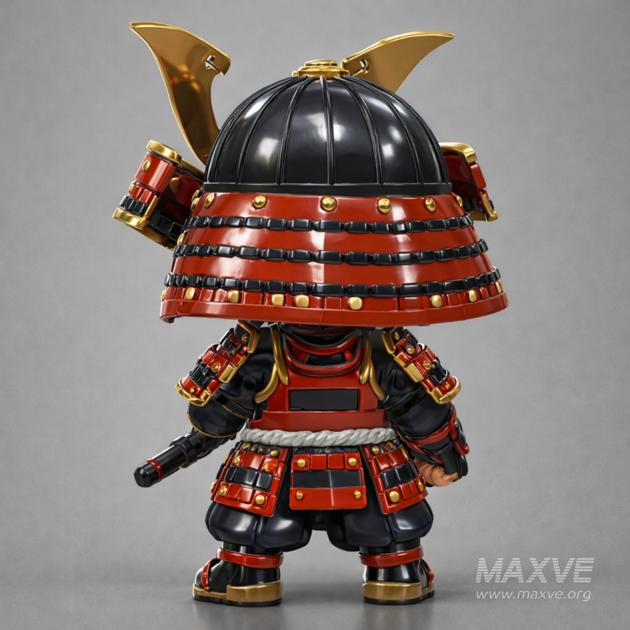 Chibi Samurai Warrior – Stylized Japanese Armor - Image 6