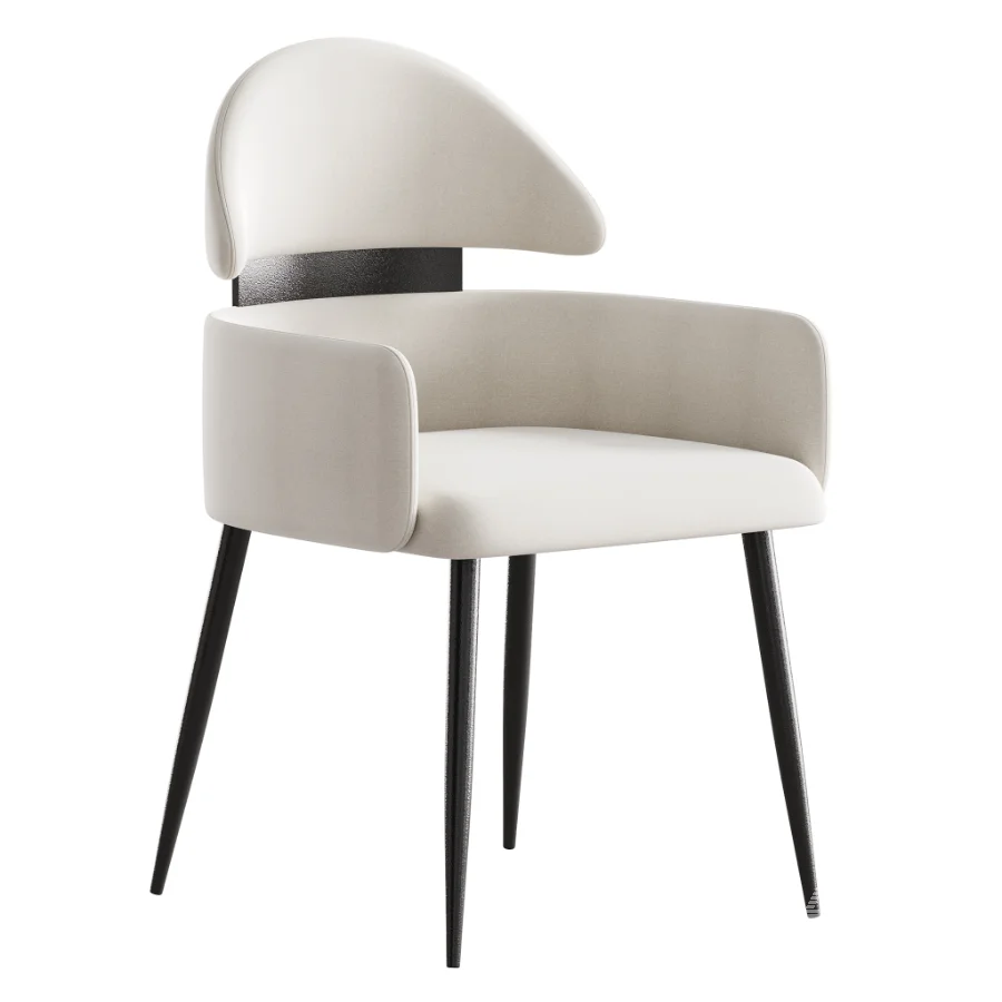 Contemporary Ink Steel Arm Chair - Image 2