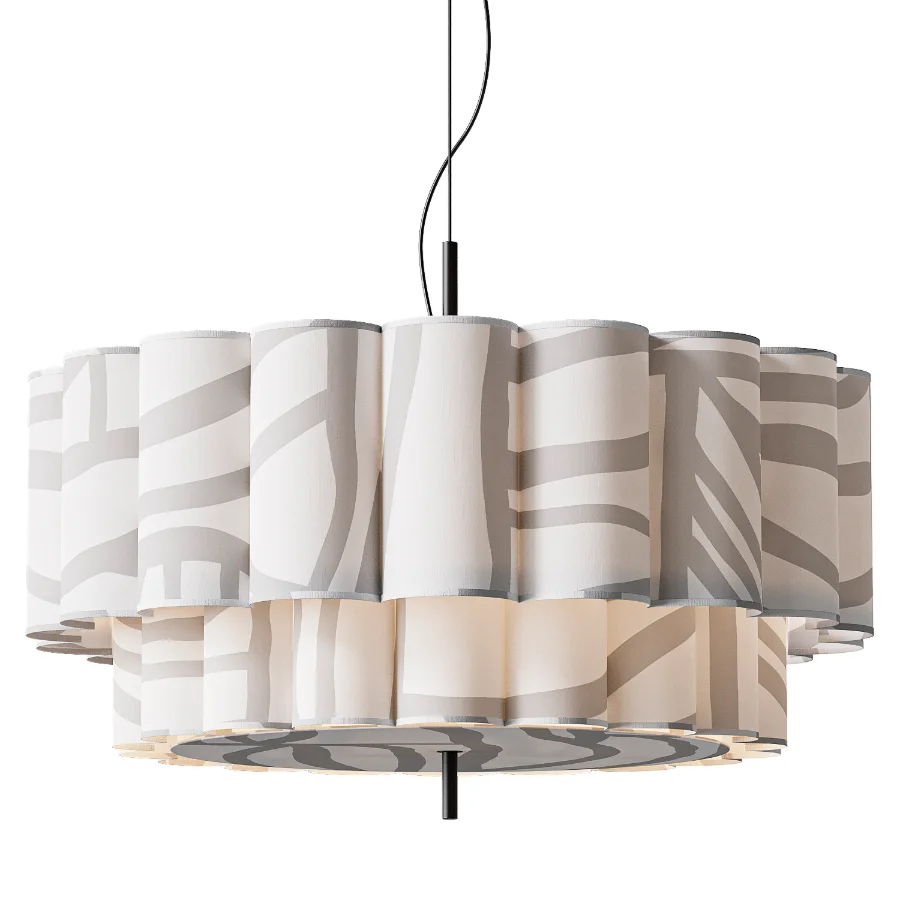 Japanese Natural Fabric Wabi Sabi Chandelier - Image 1