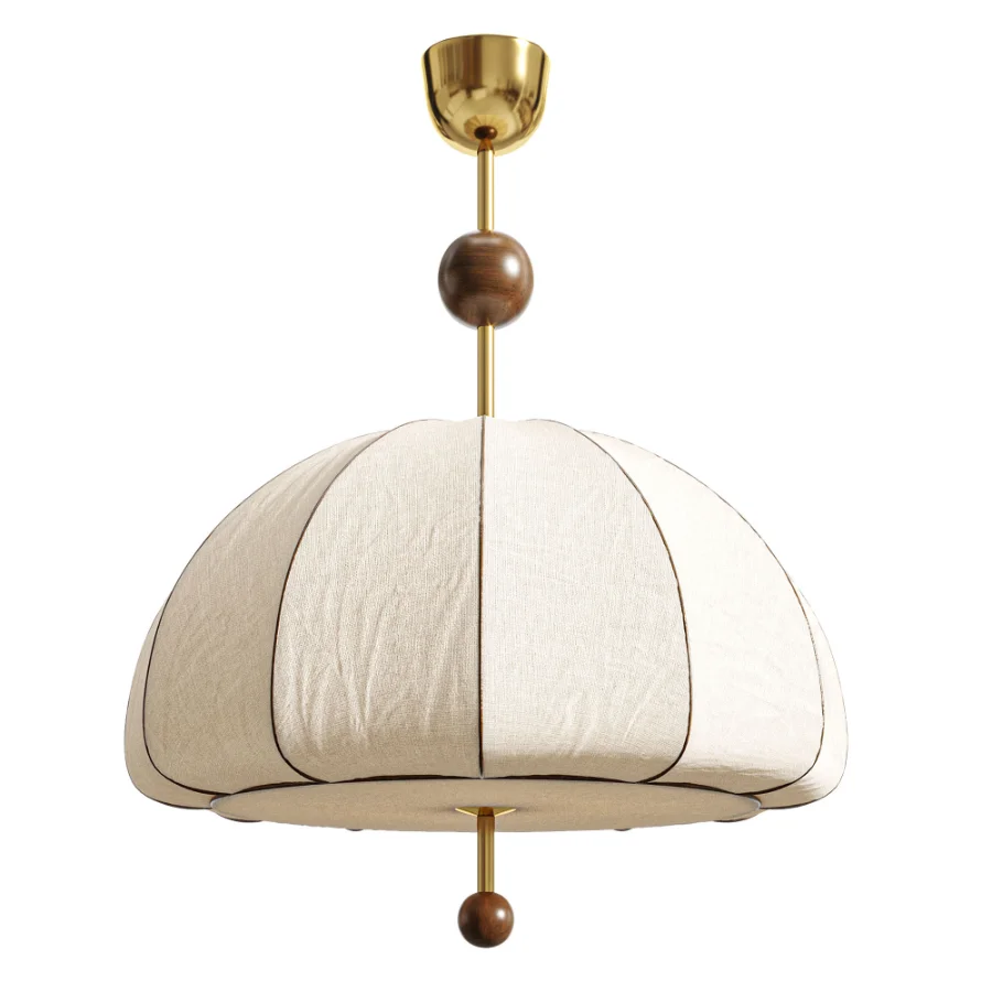 Vintage Floral Pattern Fabric Dome Pendant Light - Image 2