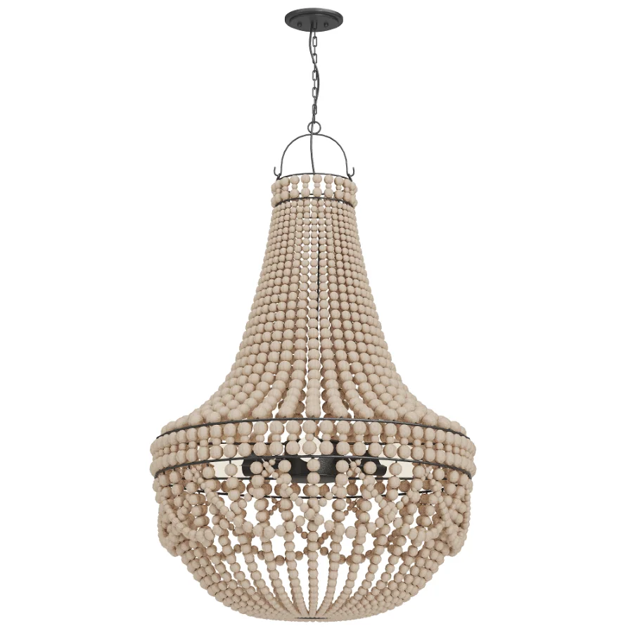 Wood Beaded Chandelier - Image 2