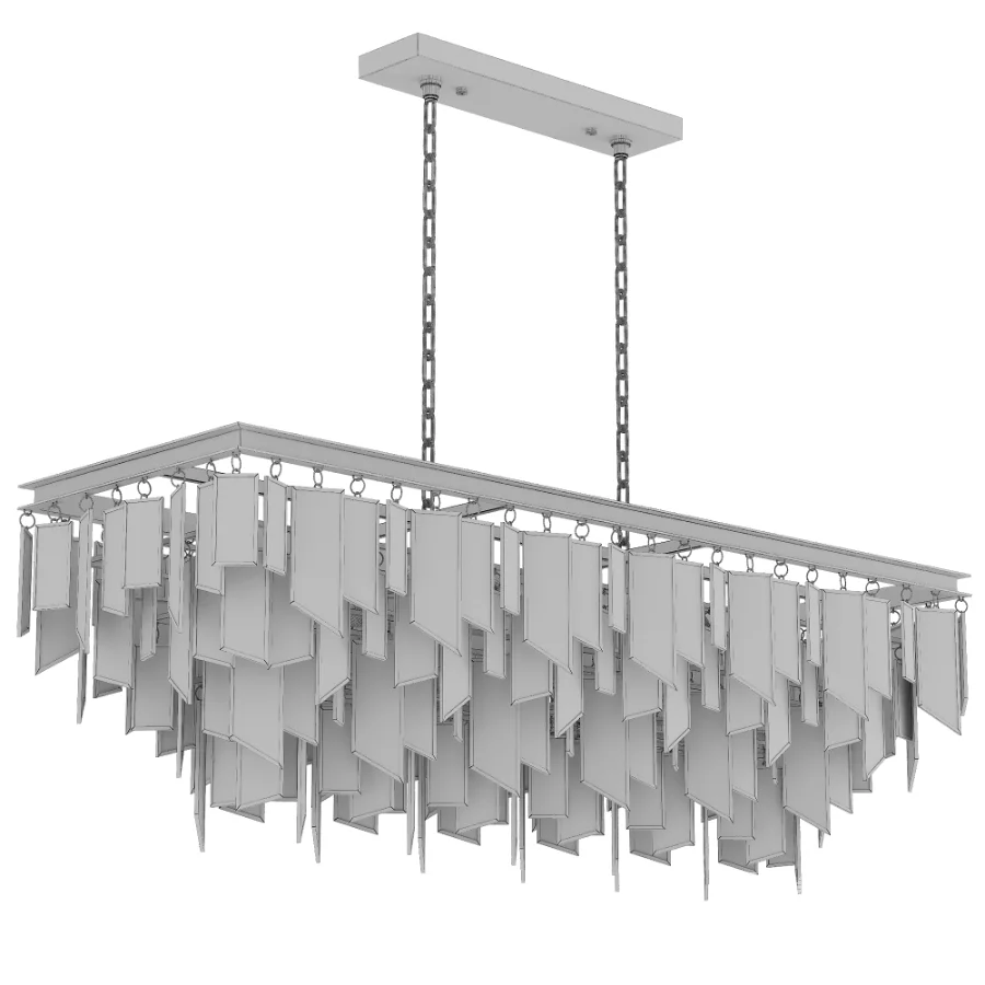 Matte Gold Glass Fringe Chandelier - Image 3