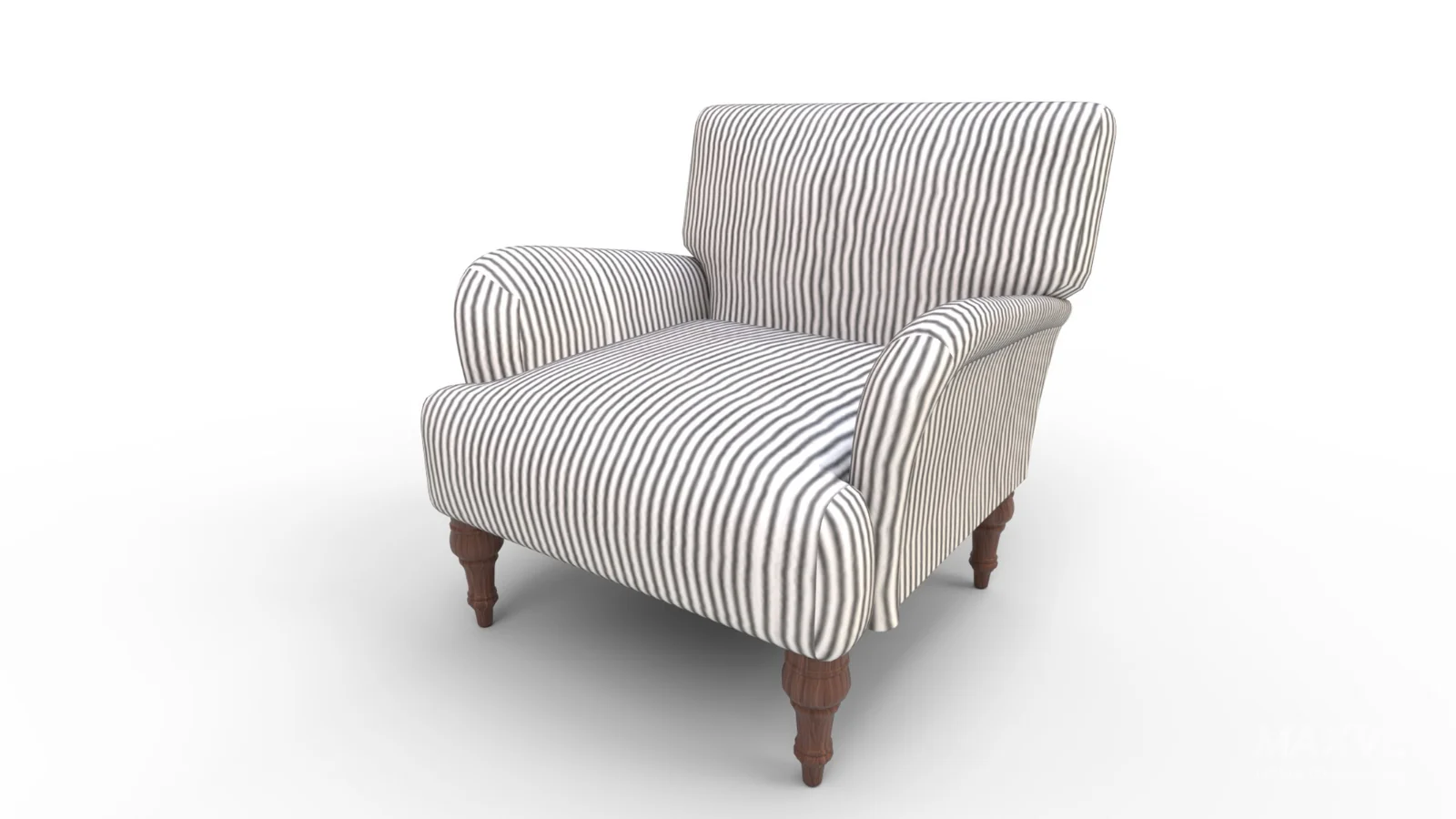 Traditional Accent Chair Denim Linen - Image 5
