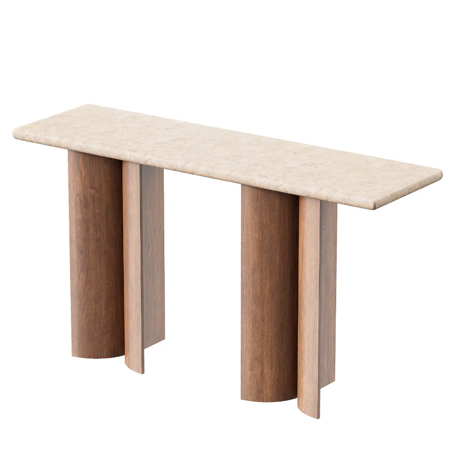 Marble Wood Ivory Console - Image 1