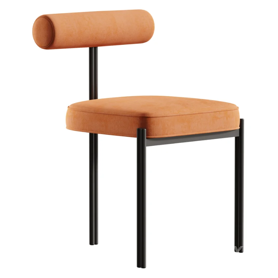 Glam Style Upholstered Dining Chair - Image 2