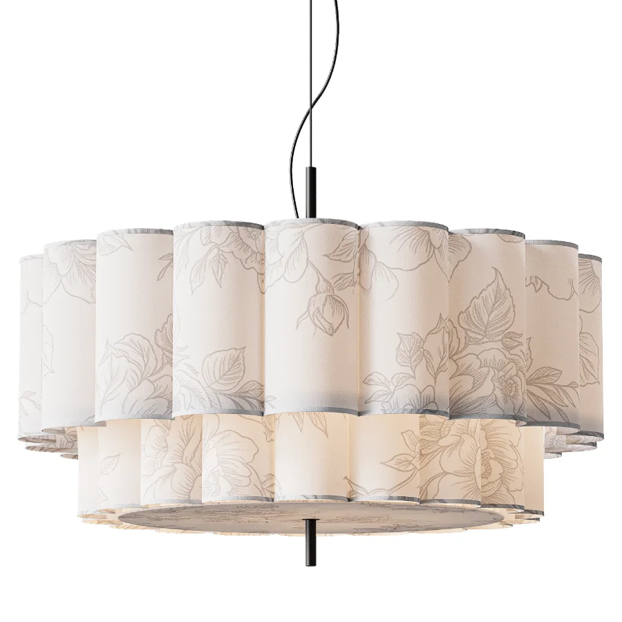 Japanese Natural Fabric Wabi Sabi Chandelier - Image 2