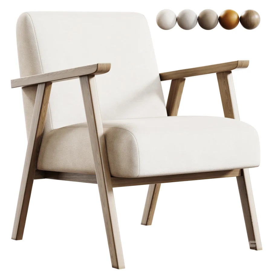 Ebbe Ecru Linen Armchair - Image 1