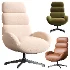 Kessen Velour Cream Swivel Chair - Thumbnail 1