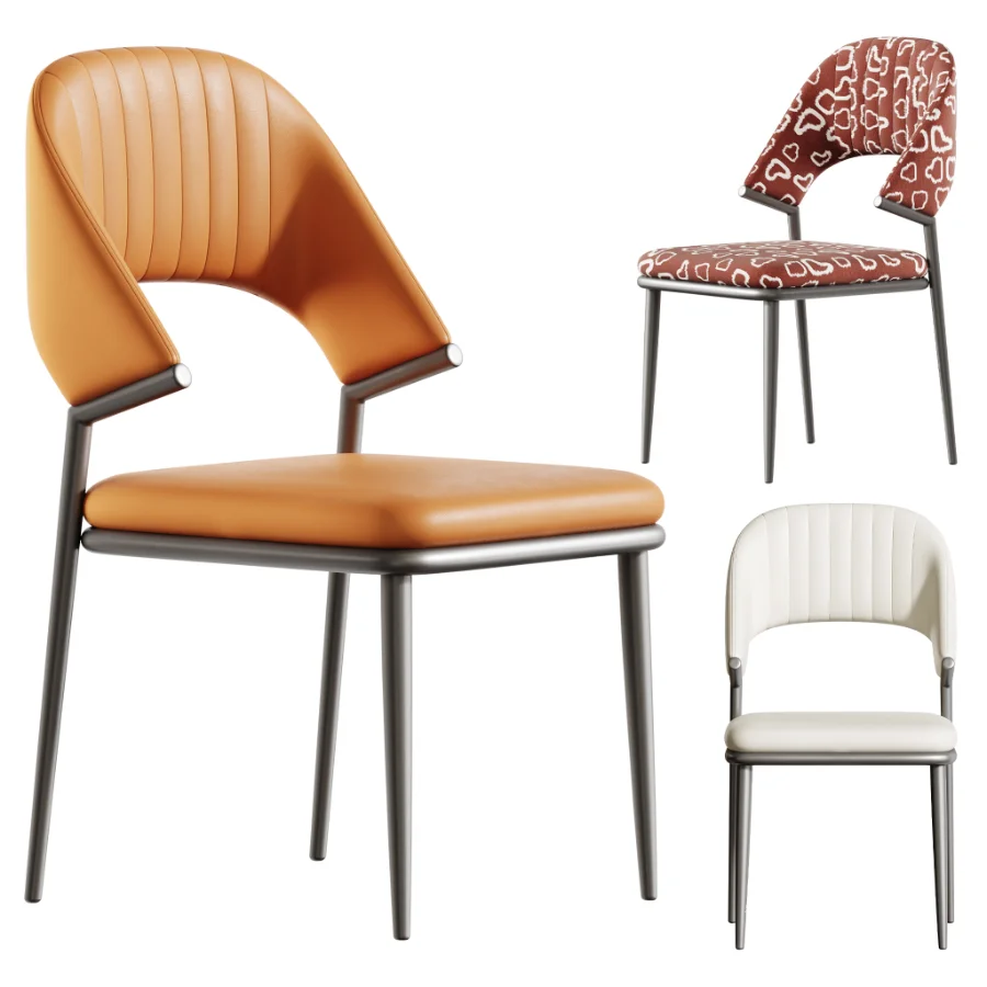 Contemporary Low Back Faux Leather Dining Chair - Image 1