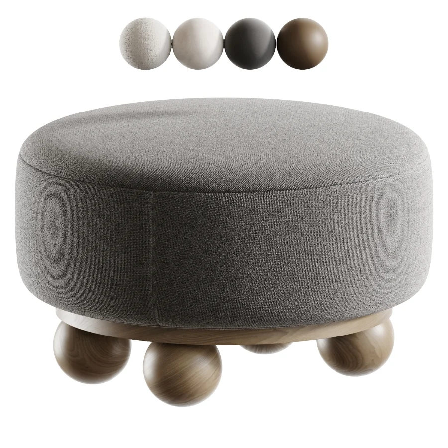 Form of Inspiration Pouf with Round Legs - Image 2