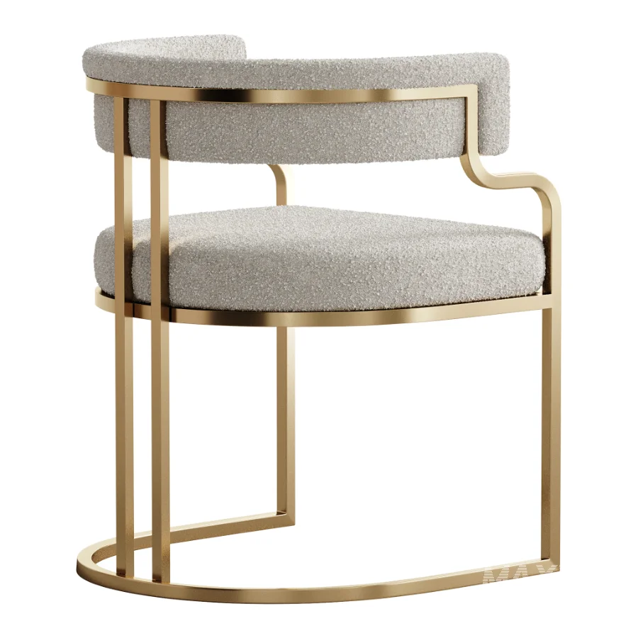 Faux Leather Dining Chairs Glam Style Open Back Armless Chair - Image 5